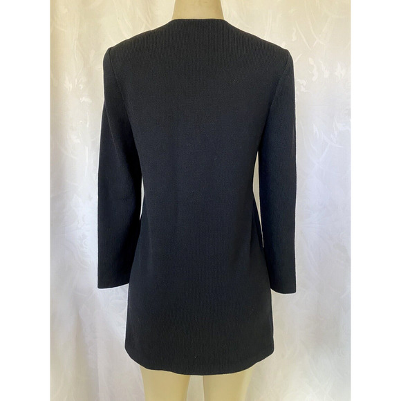 St John Basics Blazer Jacket Cardigan Santana Knit Long Sleeve Black V N… - Picture 4 of 6